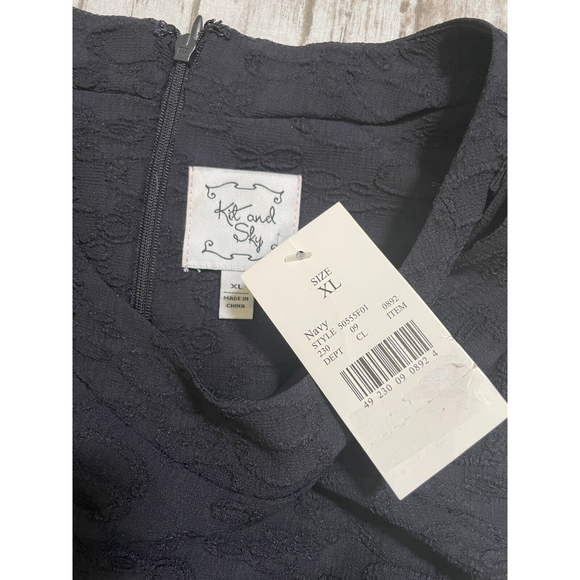 NWT Kit And Sky Women Navy Blue Casual Dress Sleeveless Size XL Textured - Picture 7 of 7